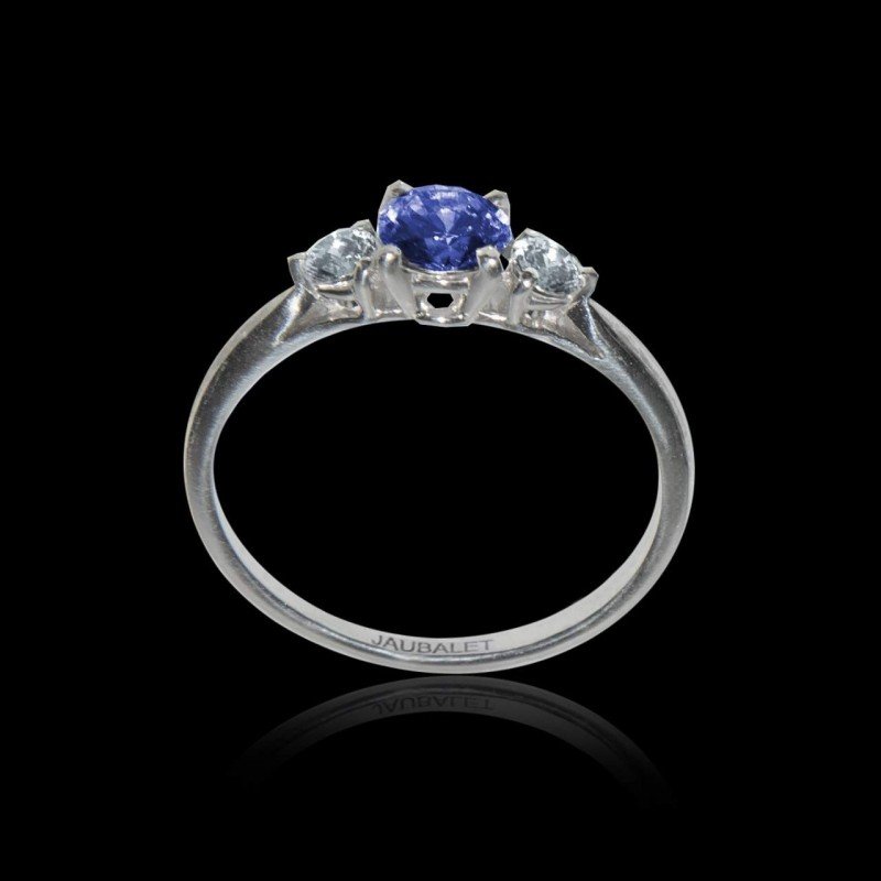 Ring mit Diamanten und blauem Saphir Nayla - Jaubalet